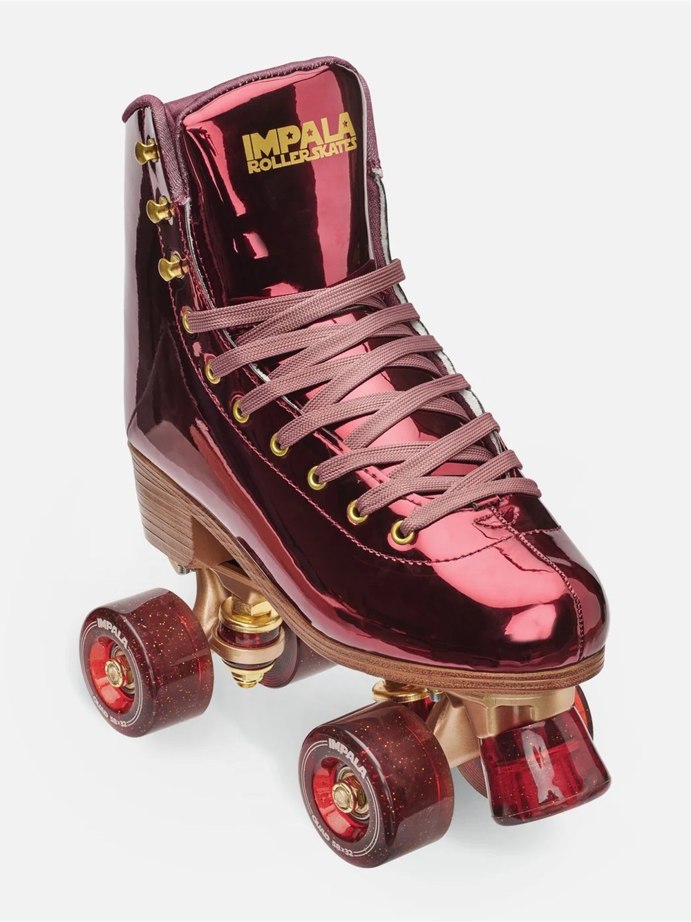 Roller Skates Women’s Patent Cherry Red High-Top Roller Skate
